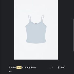 Tank air studio tank baby blue size XS. Brand new with tags